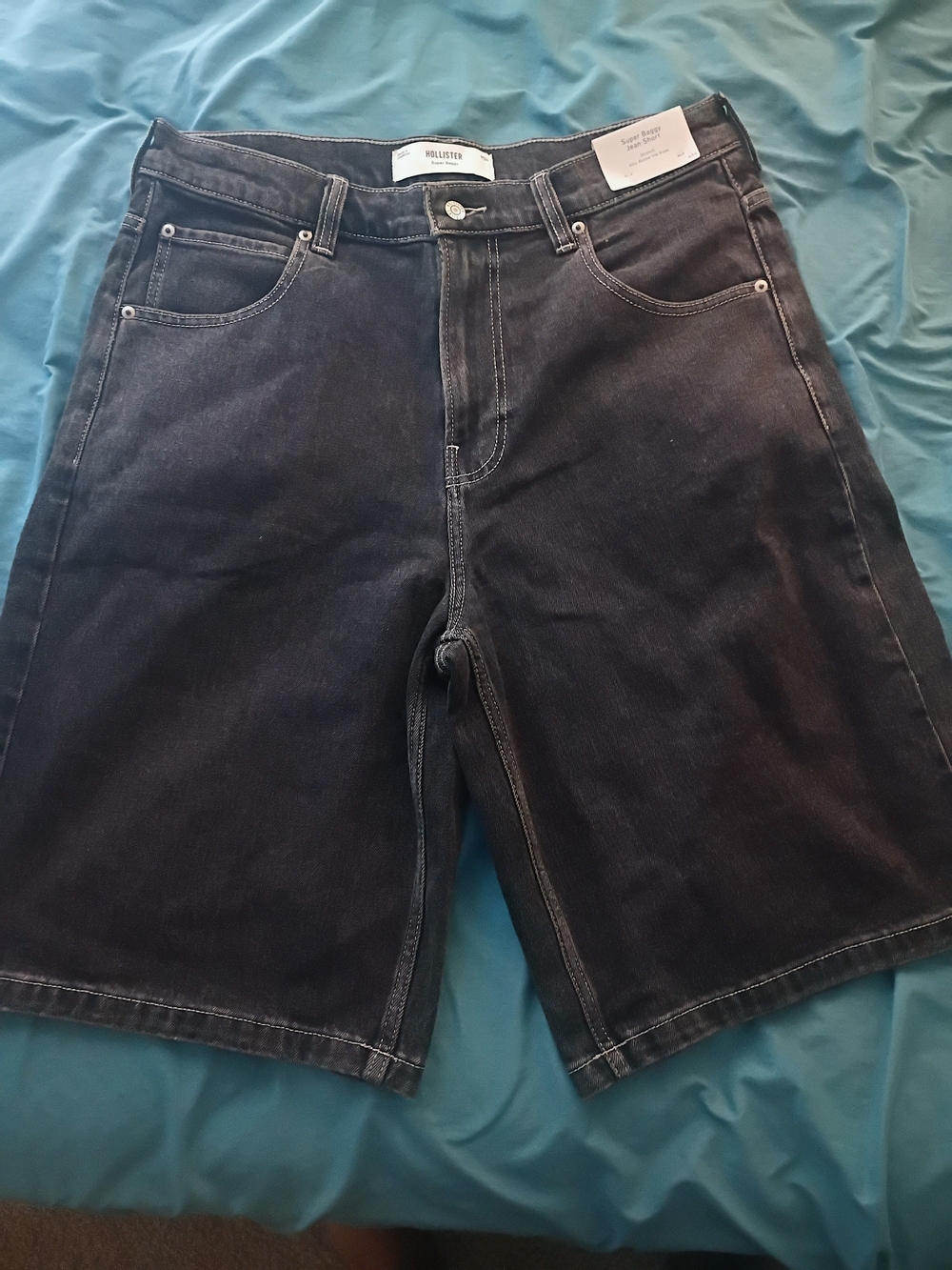 Hollister Men's Black Denim Shorts